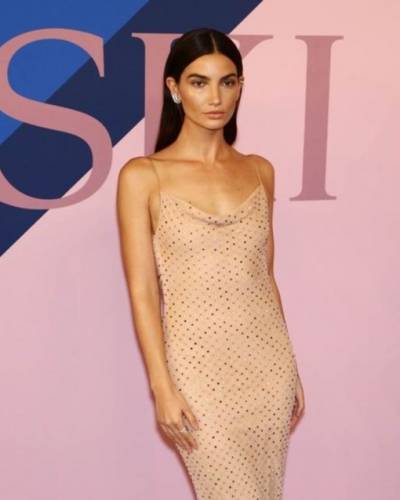 Model Lily Aldridge attends the 2017 CFDA Fashion Awards wears a custom Jason Wu dress made with crystals from Swarovski.