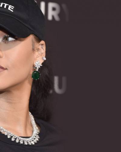 Rihanna shines in Chopard Jewelry at the Footwear News Achievement Awards in New York