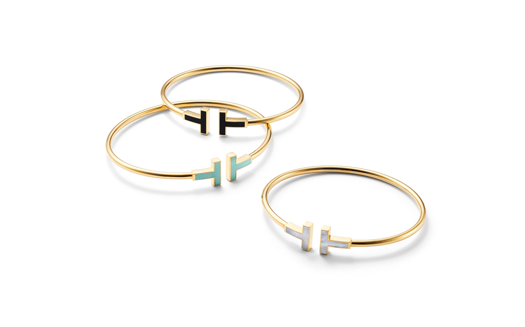 Tiffany T bracelets with Black Onyx, Turquoise and Mother of Pearl 