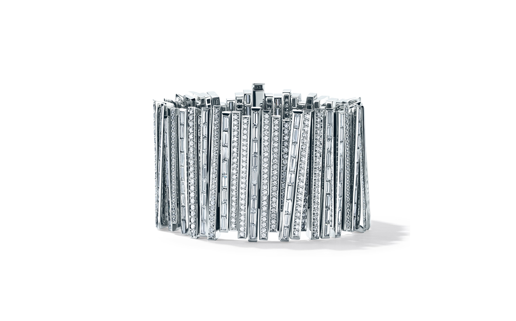 Tiffany & Co. Bracelet in platinum with rare Fancy Blue Gray, rare Fancy Gray and white diamonds, part of the 2018 Tiffany Blue Book Collection