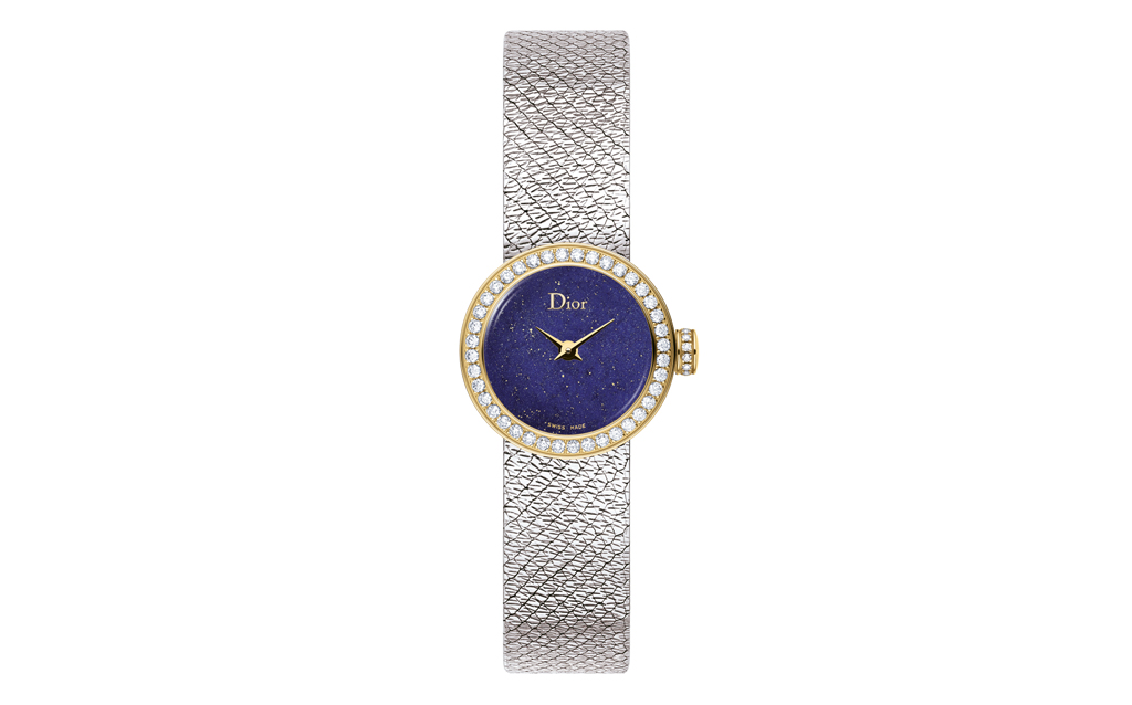 LA MINI D DE DIOR SATINE CADRAN LAPIS LAZULI 19MM