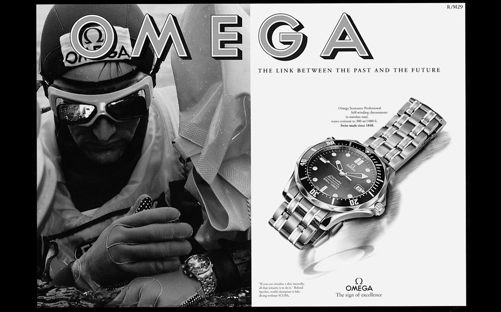 The first OMEGA Seamaster Diver advertisement in  1993