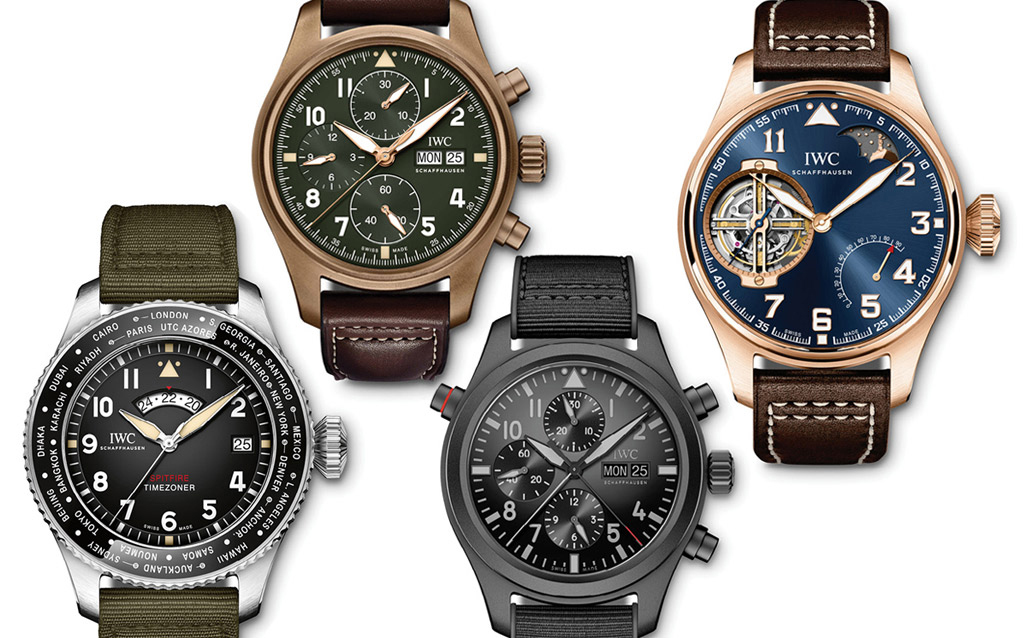 New range of IWC Pilot’s Watches.  IWC Schaffhausen will be presenting a full fleet of Pilot’s Watch novelties that exemplify the brand’s engineering prowess and our material expertise. The new Spitfire line is made using exclusively IWC-manufactured calibres. In the new TOP GUN line, IWC is using Ceratanium® for the first time in a Pilot’s Watch, giving rise to a completely jet black double chronograph. Last but not least, IWC’s special editions honoring the Antoine de Saint-Exupéry novella Le 