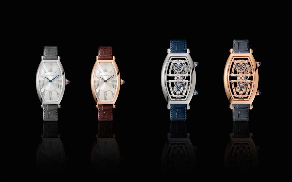 Cartier Tonneau is back.  Cartier Tonneau watch first appeared in 1906. Its unique shape challenged the notion of the round pocket watch. This year, Cartier celebrates this legendary watch shape with redesigned hours and minutes model and a skeleton dual time zone model, taking watch aesthetics to another level. 