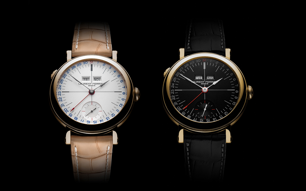 The Galet Annual Calendar School Piece Opaline Black & White.  Laurent Ferrier is offering a new line to the Galet Annual Calendar Montre Ecole in 2019. For this edition, Laurent Ferrier was inspired by the Black and White contrast and purity of the Chess Board. Two opaline dials complement the current collection. For its annual calendar complication, Laurent Ferrier decided to pay a tribute to its first manual winding movement: The tourbillon double hairspring. The new caliber features a long “