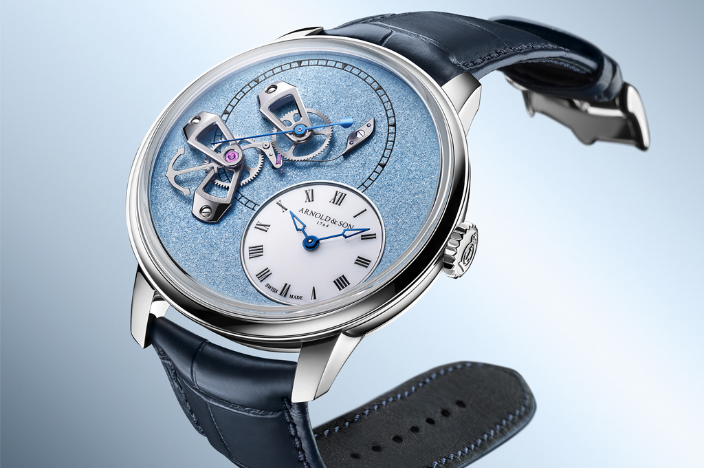 Arnold & Son Unveils DSTB 42 in Red Gold Mint Green and Platinum Ascot Blue Editions